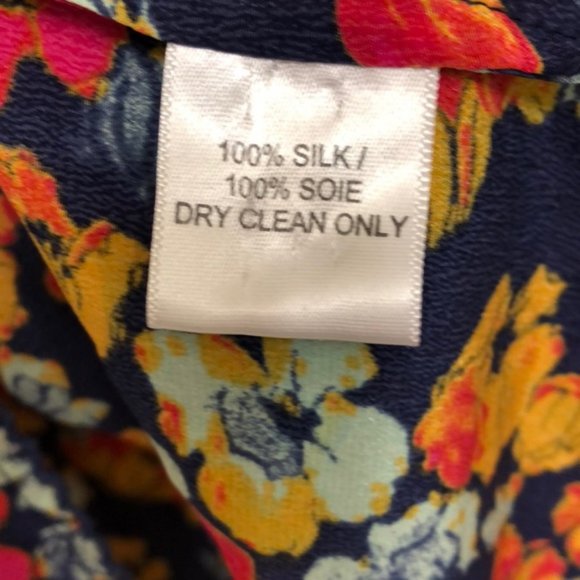 Anthropologie Porridge Billion Petals Silk Floral Boho Pullover V Neck Blouse S - Picture 7 of 7